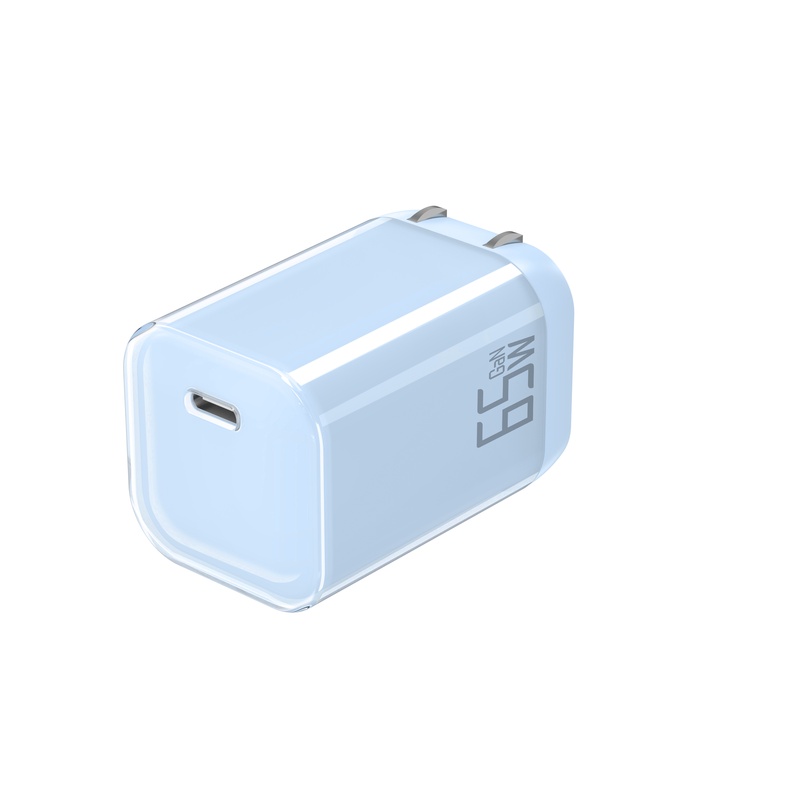 GS-65W0986 65W 1C Mini Foldable US/China Standard Transparent Dual-Color GaN Gallium Nitride