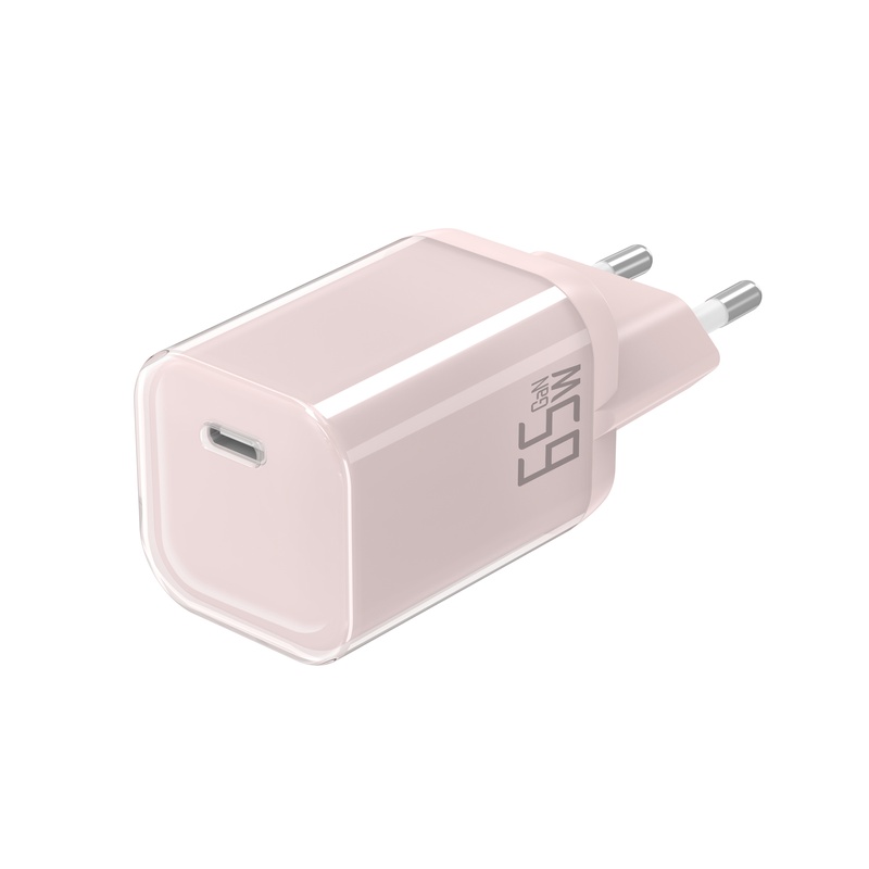 GS-65W0986 65W 1C Mini Foldable US/China Standard Transparent Dual-Color GaN Gallium Nitride