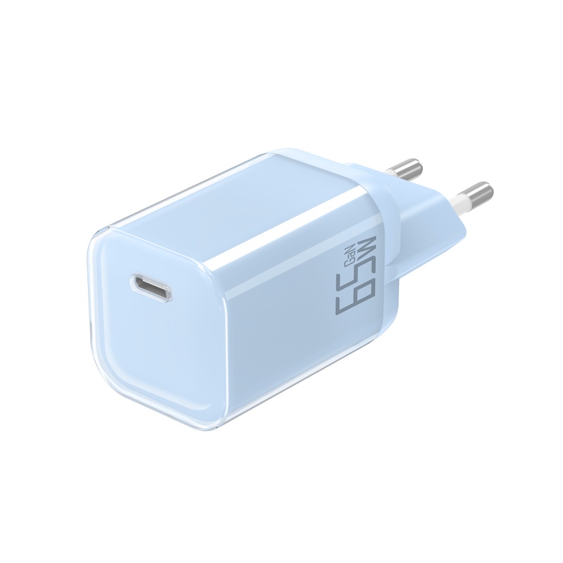 GS-65W0986 65W 1C Mini Foldable US/China Standard Transparent Dual-Color GaN Gallium Nitride