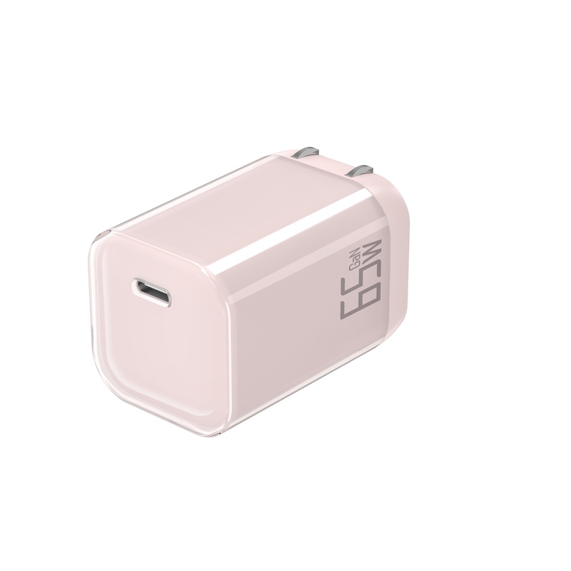 GS-65W0986 65W 1C Mini Foldable US/China Standard Transparent Dual-Color GaN Gallium Nitride