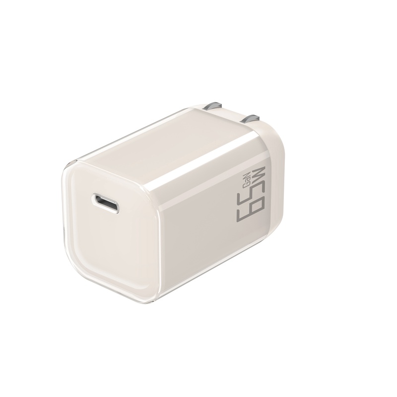 GS-65W0986 65W 1C Mini Foldable US/China Standard Transparent Dual-Color GaN Gallium Nitride